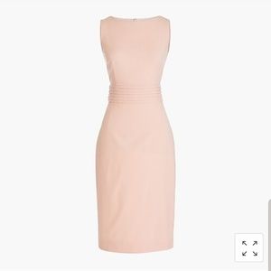 J.Crew Pleated-Waist Sheath Bi-Stretch Wool Dress